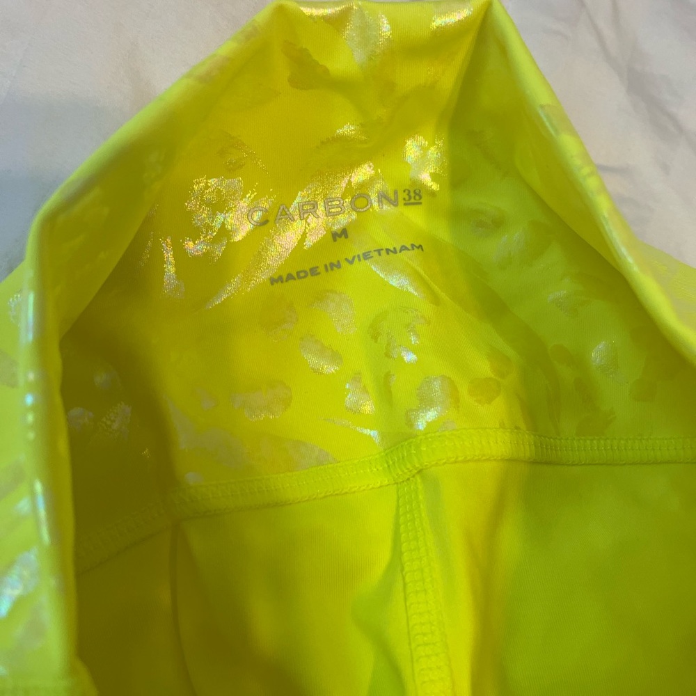 Hot neon yellow iridescent cheetah leggings